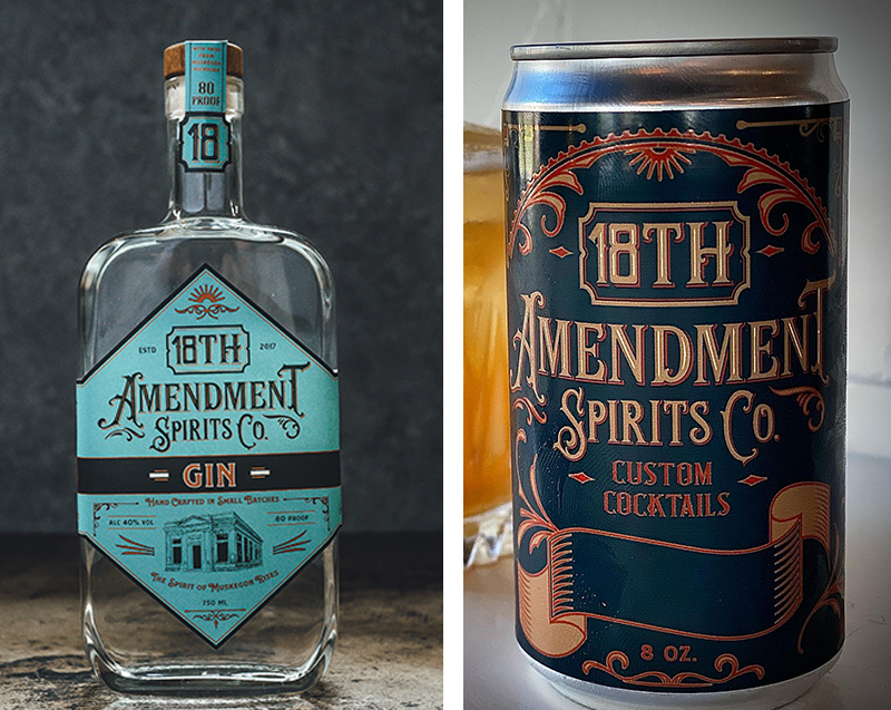 bottle and can packaging design for 18th amendment