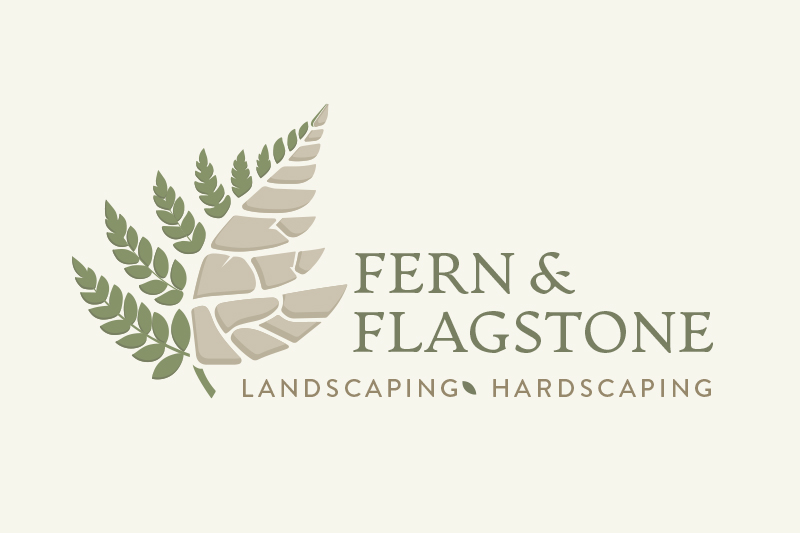 logo and website design for Fern & Flagstone landscaping company in Lansing, MI