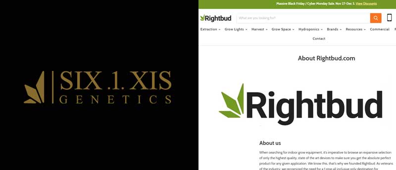 six 1 xis's logo next to a simular logomark of another company