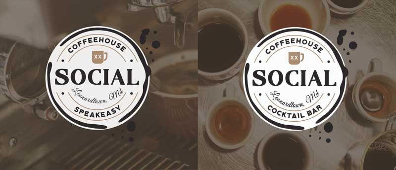 Social Coffeehouse logo before and after