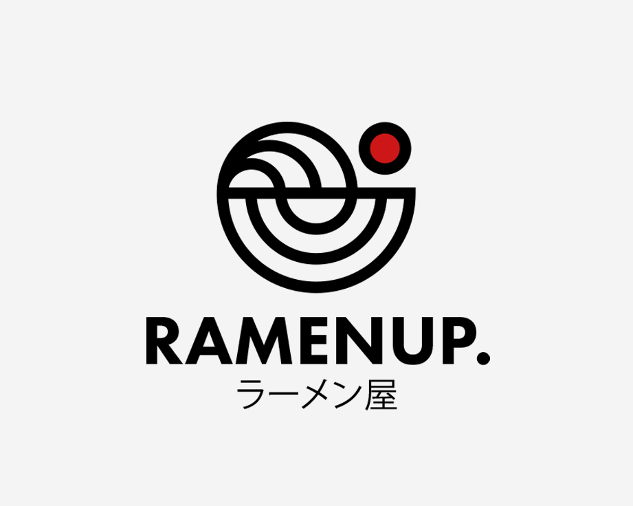 logo design for japanese noodle bar, ramenup