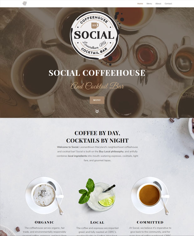 Social Coffeehouse website design