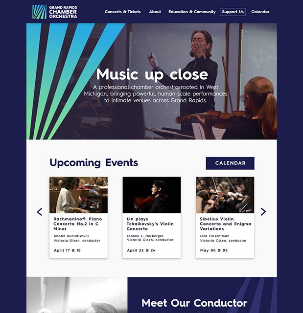 web design for grand rapids chamber orchestra