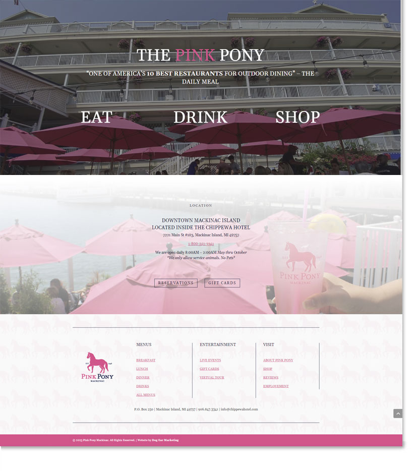 pink pony brewery bar Web Design Design Example
