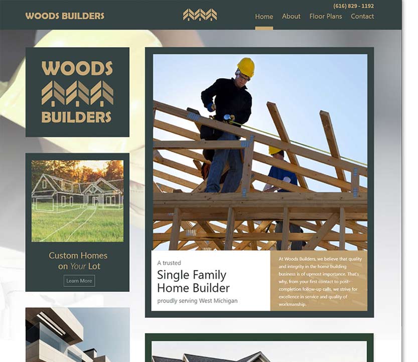 Outdoor Home Builder Web Design Design Example