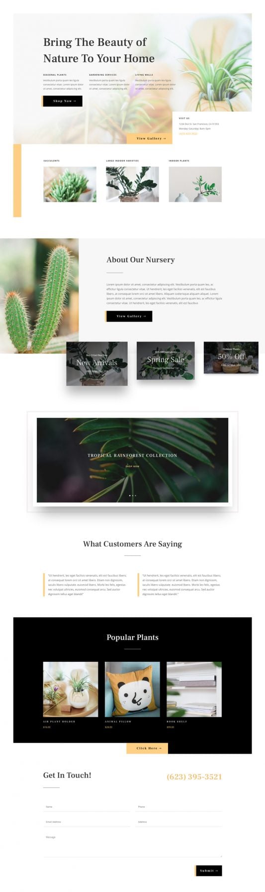 Garden Center Web Design Design Example