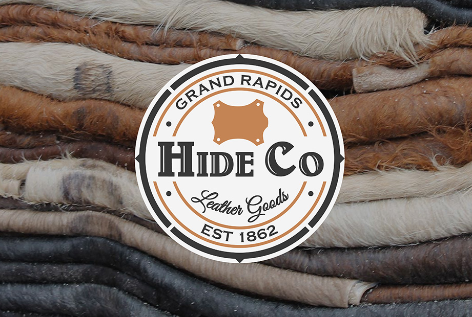 Logo and brand design for a hide company in downtown Grand Rapids Michigan